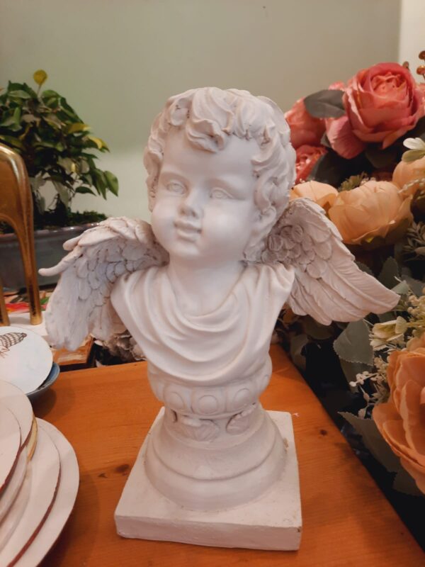 White Angel Cupid Resin Figurines Vintage Angel