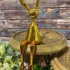 Resin With Rhodium Plated Golden Color Bunny Figurine