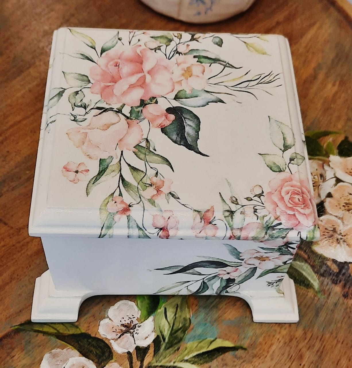 Wooden Handmade & Hand Painted Jewelry Square Boxes, Home Decor